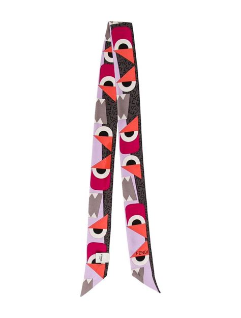 fendi pink multicolor fendi monster eye print silk twilly|fendi baby accessories.